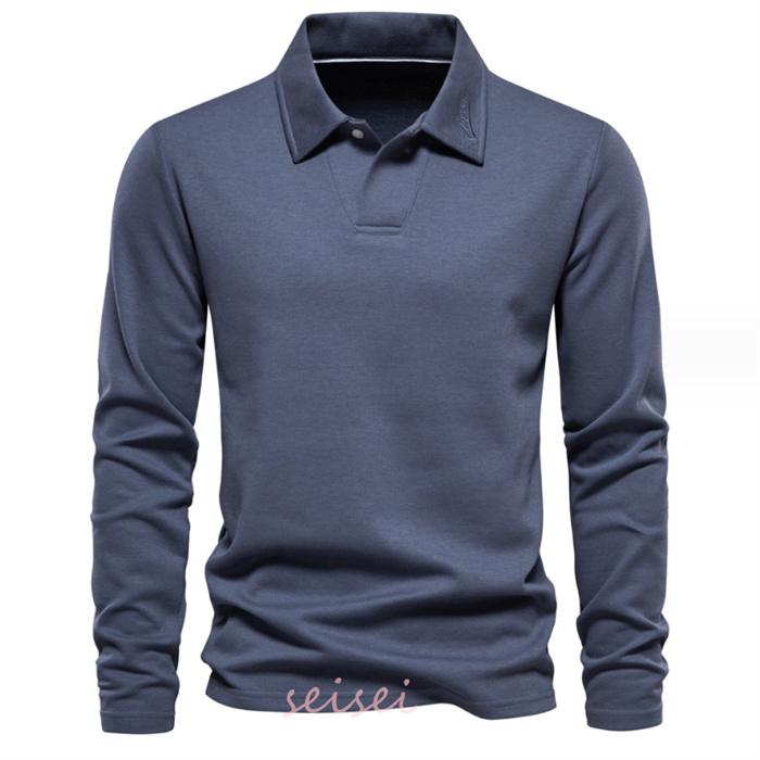 ポロシャツ メンズ 春服 ゴルフシャツ 長袖 Tシャツ 刺繍 カジュアル
