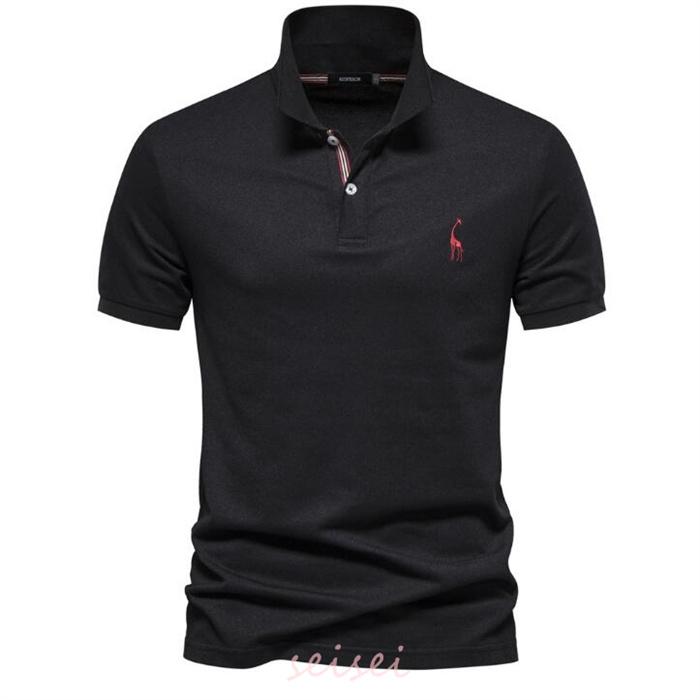 ポロシャツ 半袖 ゴルフ 鹿 メンズ ゴルフシャツ 切り替え Shirt