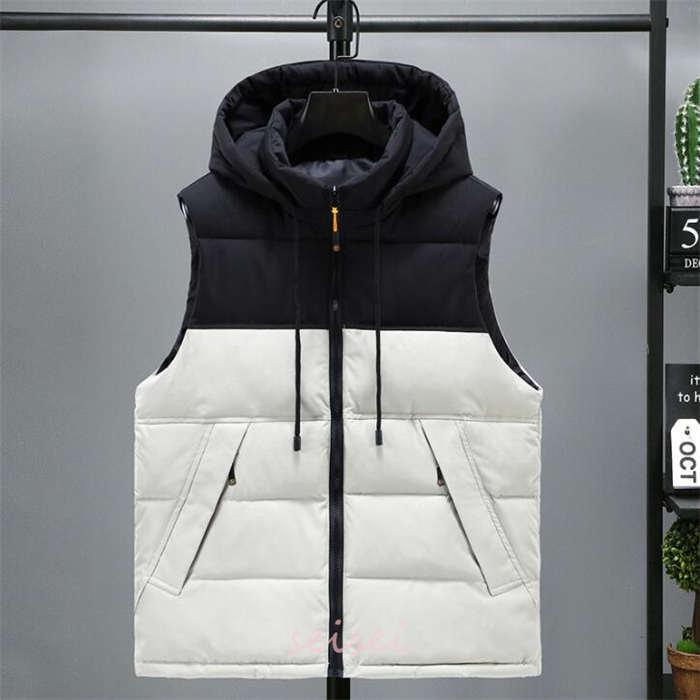 ダウンベスト メンズ 秋冬 男女兼用べスト フード付き キルティング