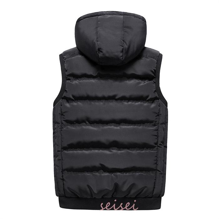 ブラック キルティングダウンベスト フード付き ダウンベスト メンズ 秋冬 男女兼用べスト フード付き キルティング