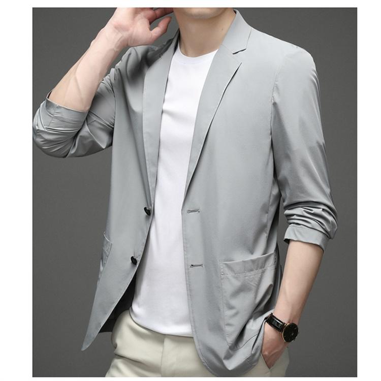 テーラード メンズ ブレザー 夏 ジャケット 極薄 アイスシルクスーツ