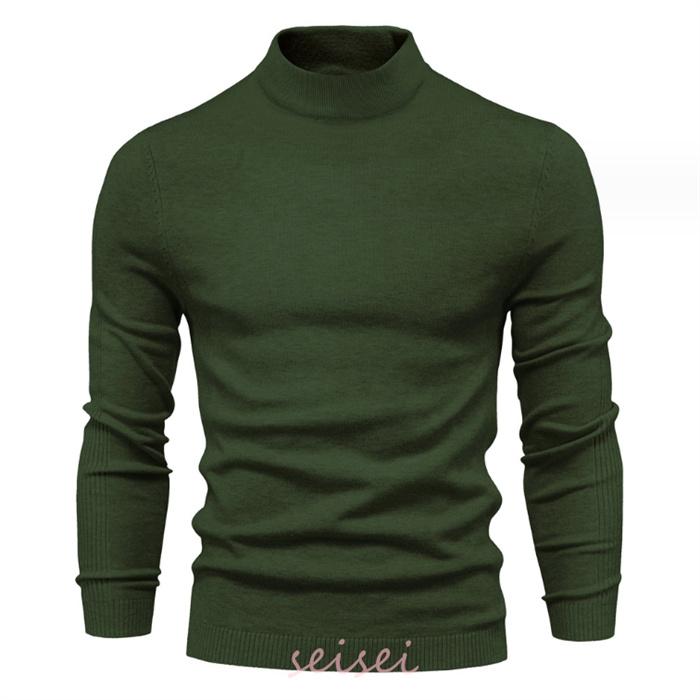 ニットセーター メンズ 秋冬 長袖 ハイネック トップス セーター