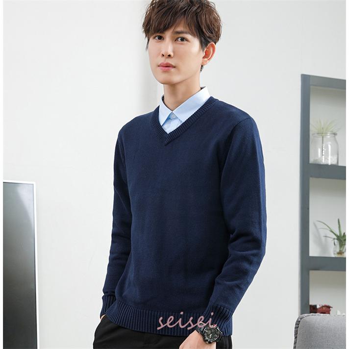 ニットセーター メンズ 秋冬 長袖 Vネック トップス セーター ニット