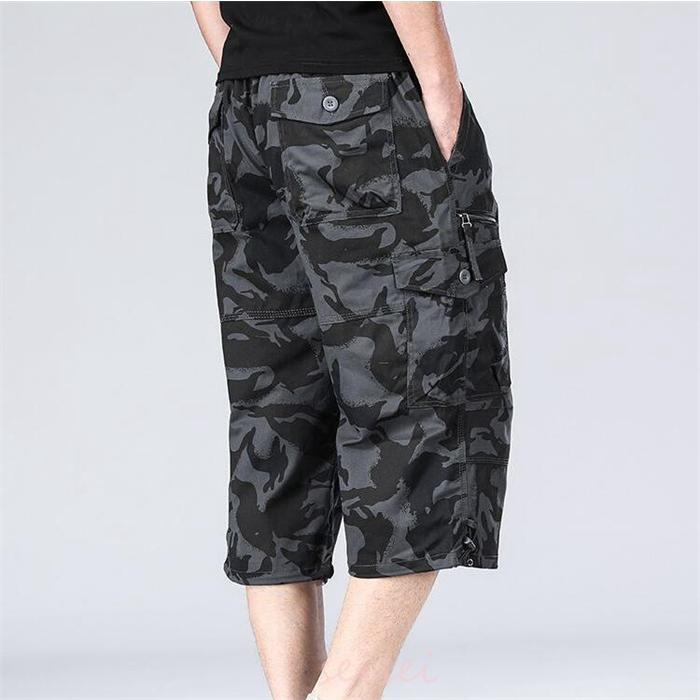 カーゴパンツ メンズ 夏 作業用 七分丈 迷彩 ハーフパンツ ワーク