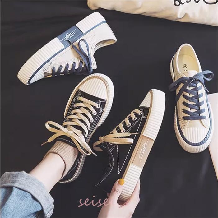 スニーカー シューズ 春秋 靴 レディース キャンバス ゴム 春 秋 履き