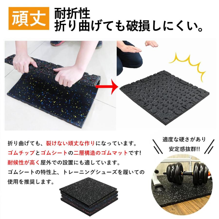 ジムマット ラバーマット ゴムマット 20mm 硬度60〜65 50cm*50cm