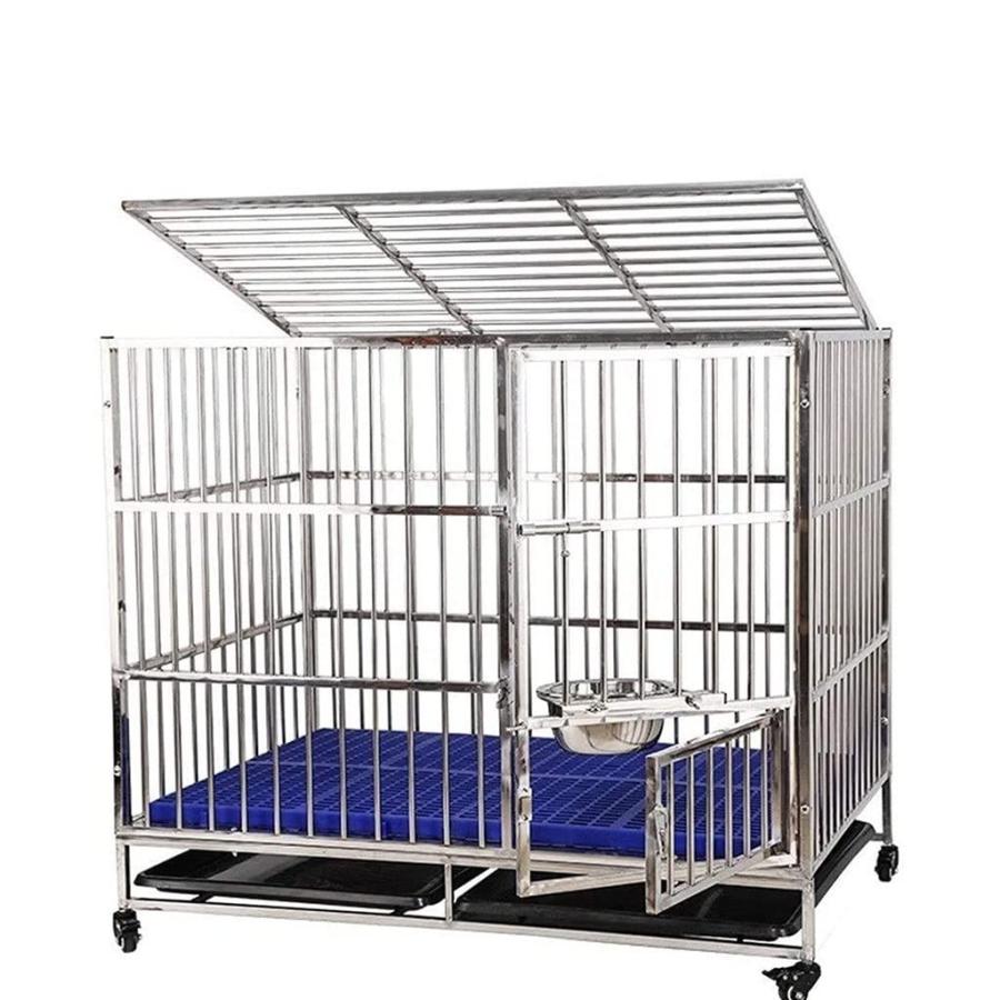 中型犬用プラスチックケージ グレー・ブラック 中型犬用プラスチック