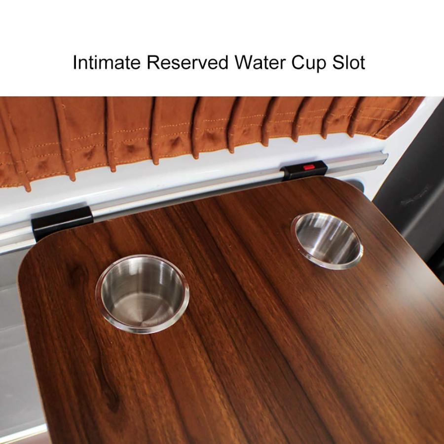 キャンピングカ 用のダイニングテ ブル 2カップスロット付き丸型RVテ