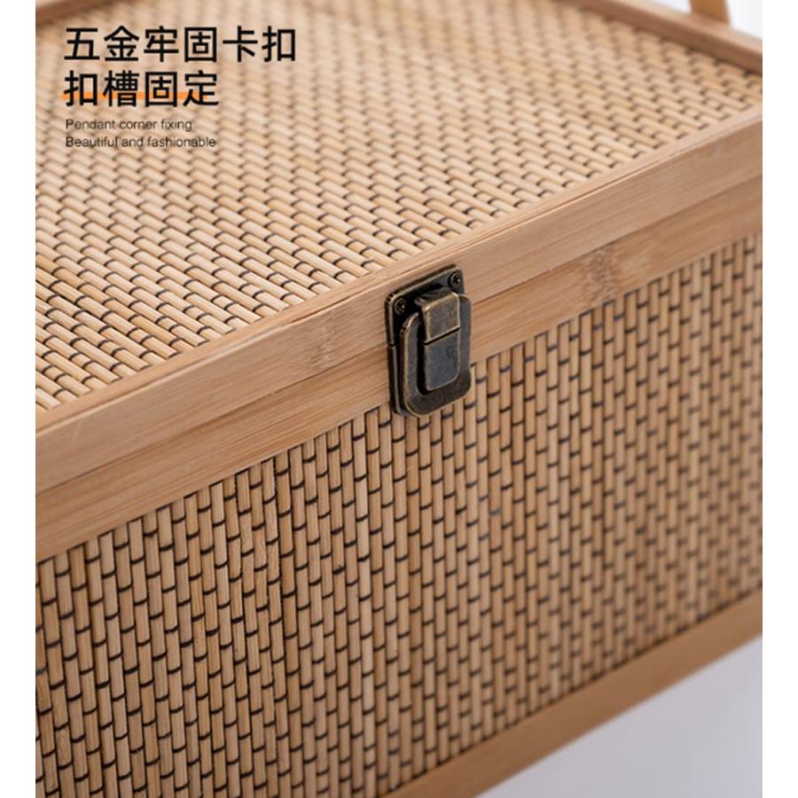 竹籠 竹篭 収納ケース 編まれた 天然素材 ふた付き 野点 茶道 茶道具