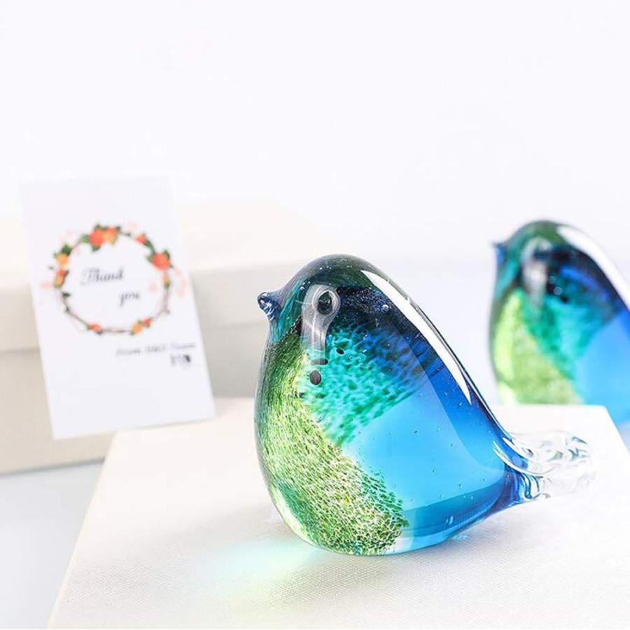 ガラスの鳥の置物手作り吹きアート彫刻動物像グッズデスク装飾