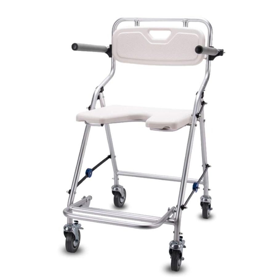 介護用 歩行器 コンパクト 折り畳み式 入浴用車椅子 アルミ製 シャワー 
