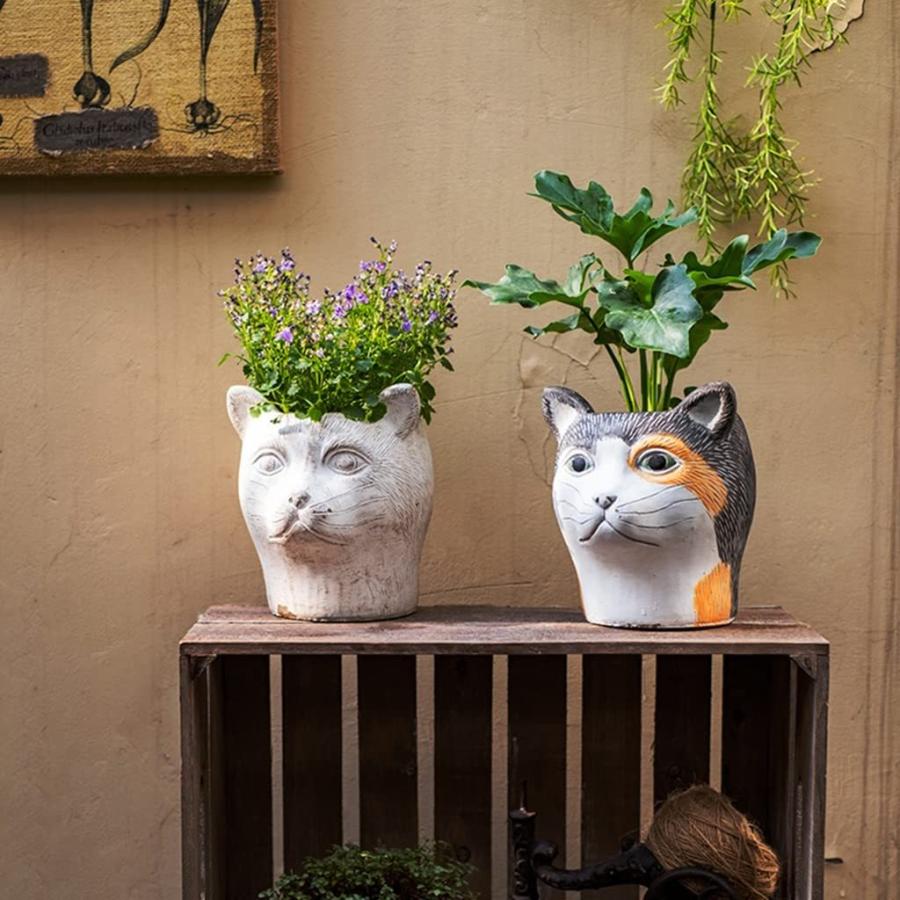フ*ズ様 猫型陶器特大プランター 猫型陶器特大プランター
