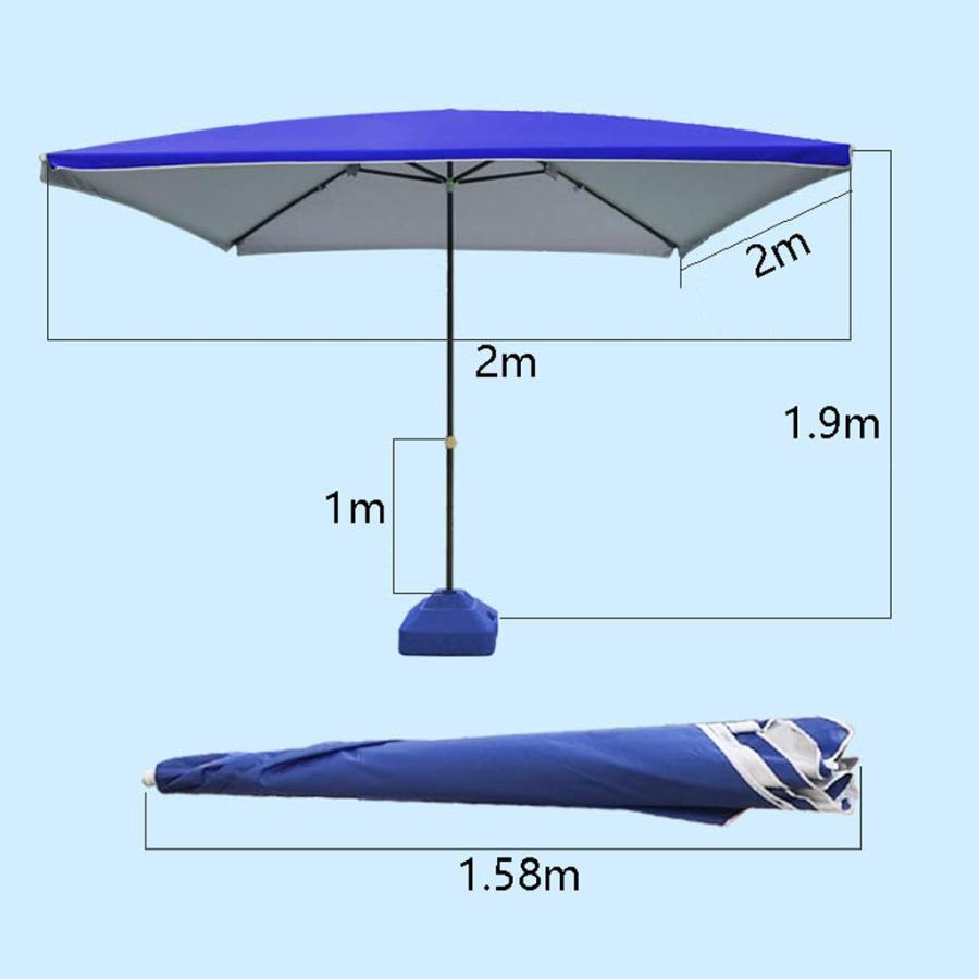新品未開封です 2×2mのビーチパティオの日よけを防水する大きい屋外の日傘の正方形の商業庭の日傘防水および反紫外線日傘、4つの高さ調節可能