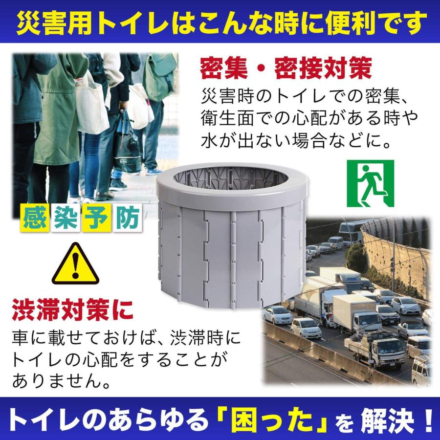 折り畳みトイレ、キャンプ用トイレ、ポータブル旅行トイレ、 簡易トイレ 、 非常用 持ち運びトイレ 収納袋付き 災害用 携帯トイレ 洗える 簡易トイレ 防災グッズ｜xixi68｜03