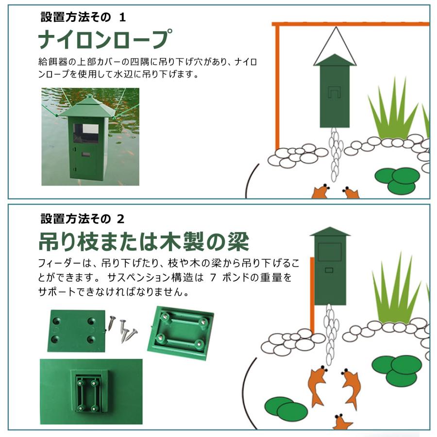 魚自動給餌器 自動給餌器 魚 屋内屋外魚のいる池用 3/5L大容量