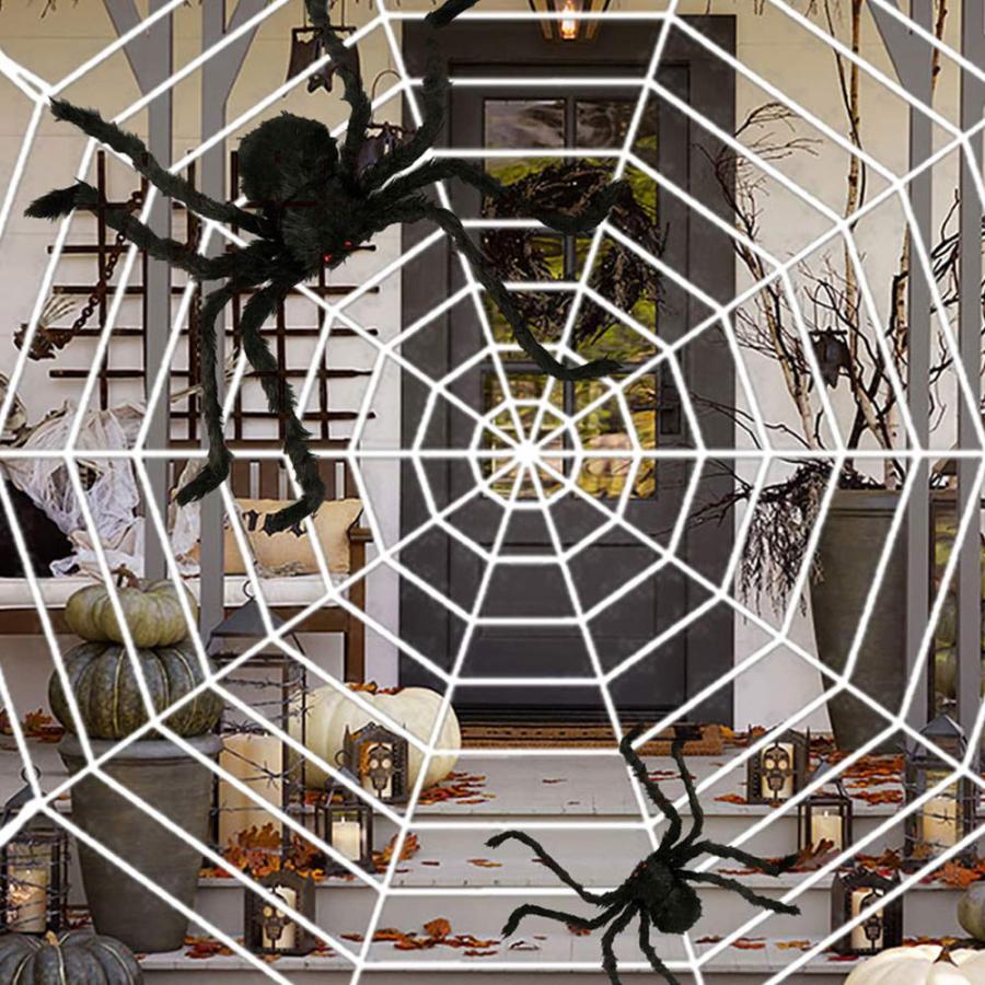 ハロウィン飾り 装飾 蜘蛛の巣 偽の蜘蛛 巨大な蜘蛛の巣 蜘蛛