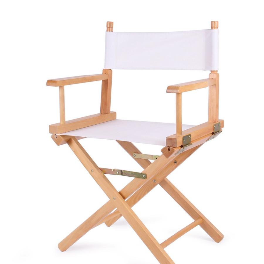 ディレクターズチェア屋外レジャーポータブル折りたたみチェアソリッドウッドキャンバスコンピュータチェア背もたれメイクアップチェア釣りチェア (色 : 白) ディレクターズチェア屋外レジャーポータブル折りたたみチェアソリッド