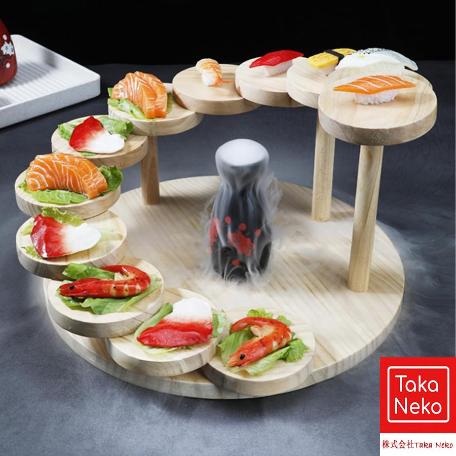 寿司?刺身盛台 木製 階段盛器 立体盛込 寿司下駄 寿司皿 お寿司
