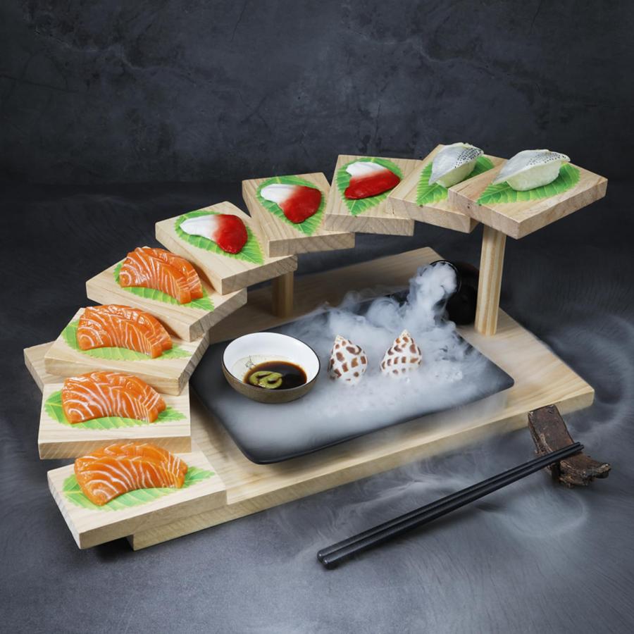 寿司?刺身盛台 木製 階段盛器 立体盛込 寿司下駄 寿司皿 お寿司
