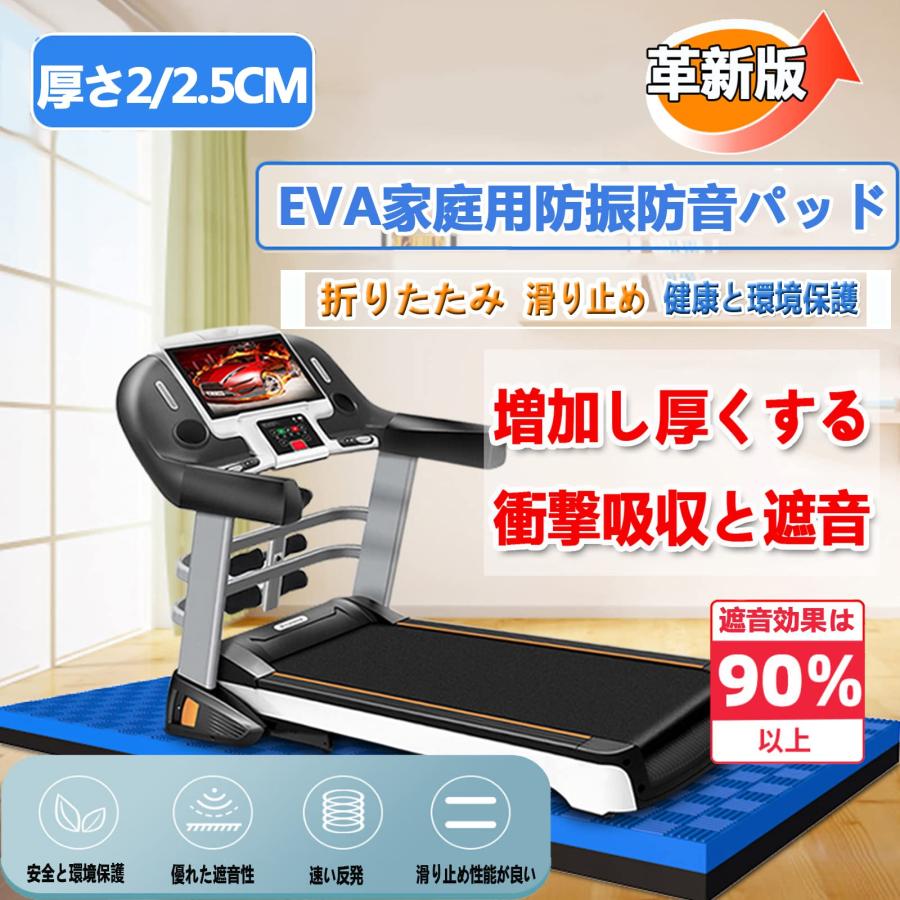 ルームランナー マット 防音 防振 厚さ2.5 cm 運動器具マット