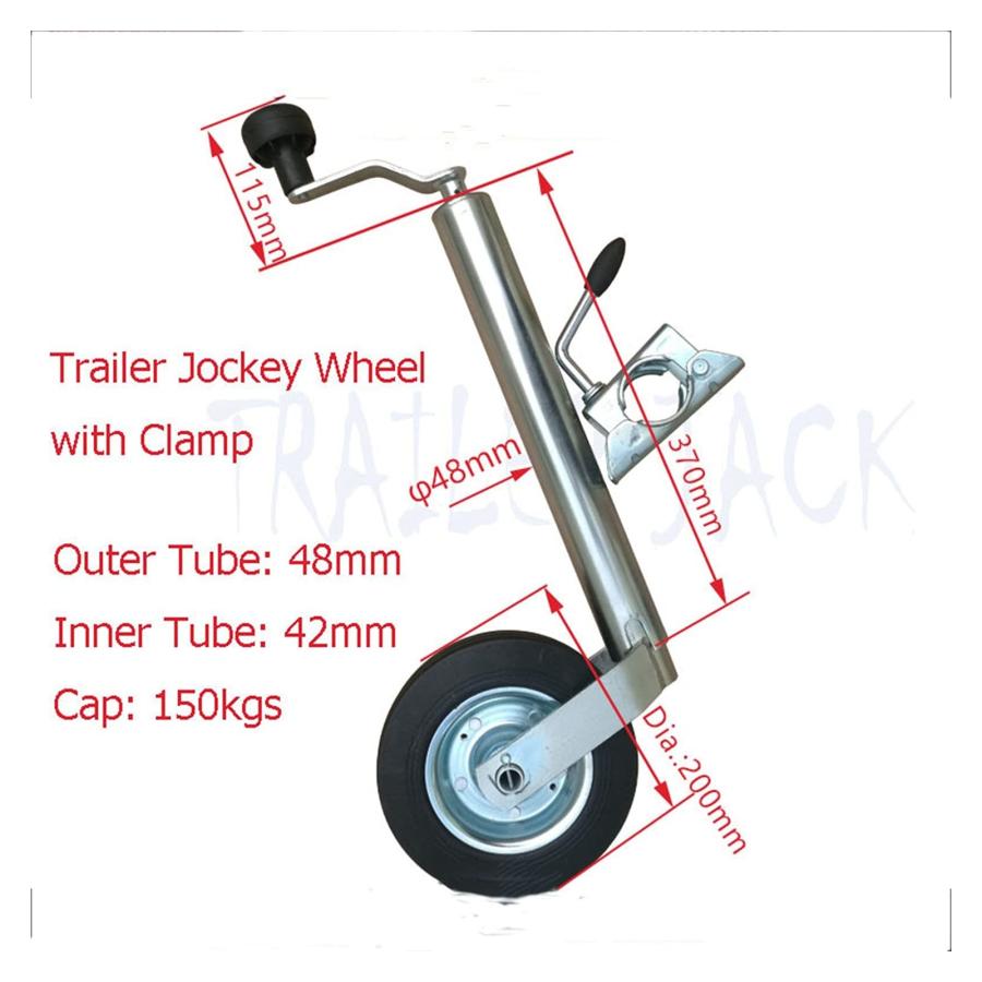 トレーラージャッキ クランプトップ風、48mmチューブ、キャラバン