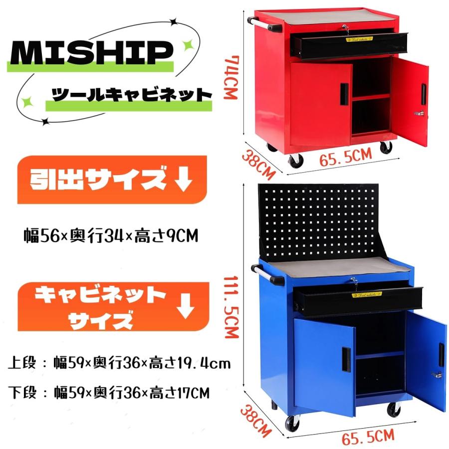 ツールキャビネット グレー キャスター付 幅65.5CM×奥行38CM×高さ74CM
