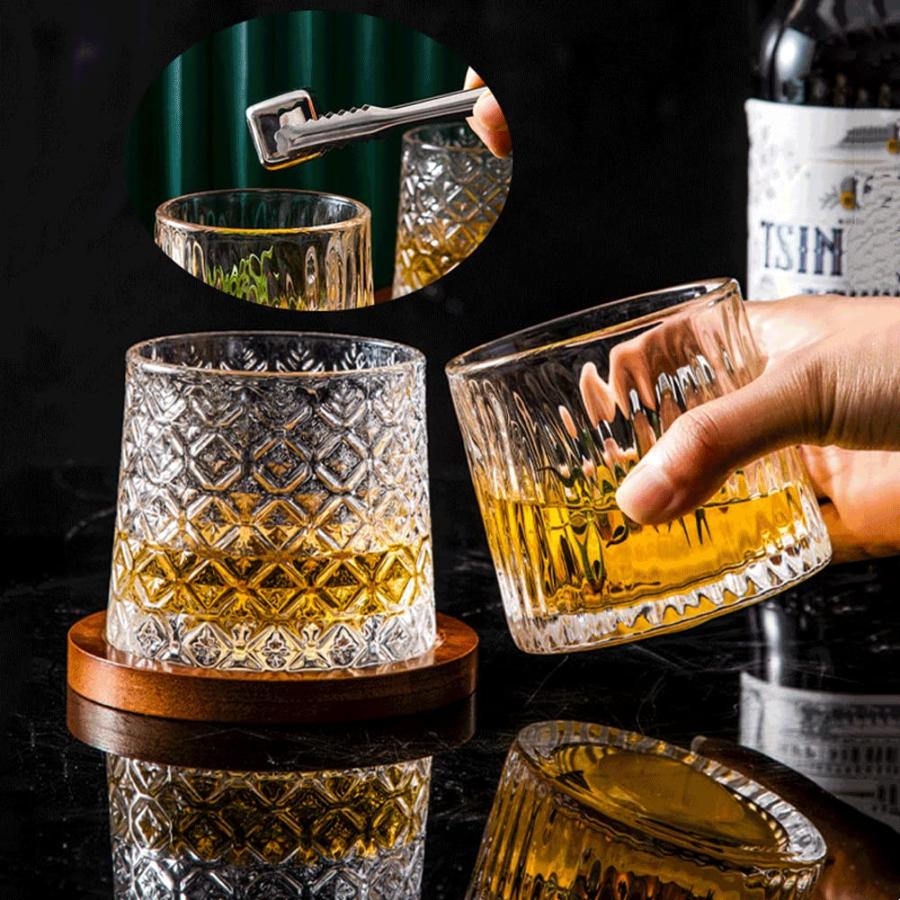 ウィスキーグラス 回転する ロックグラス ストレス解消 タンブラー