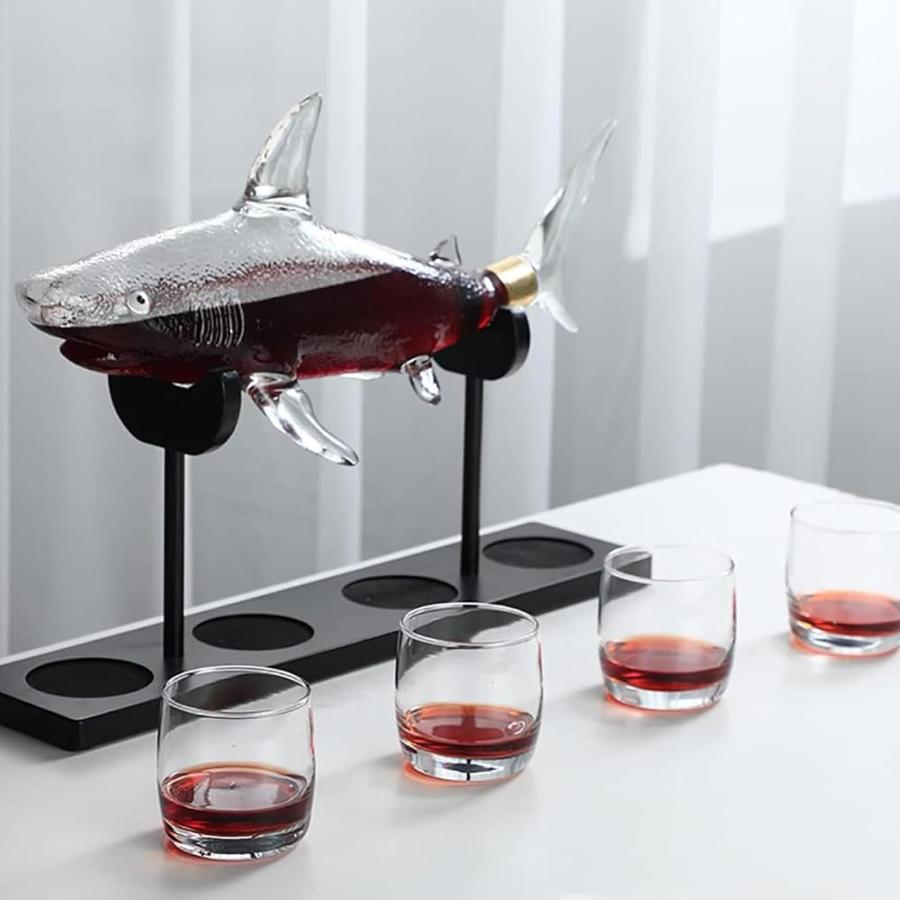 ウイスキーデカンタセット、1000mlシャークワインデカンタ、300ml