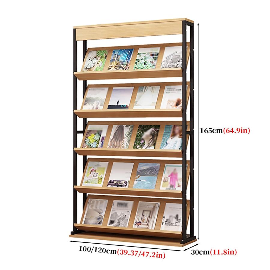 雑誌ラック マガジンラック 絵本棚 幅100/120cm 5層構造 大容量収納 省