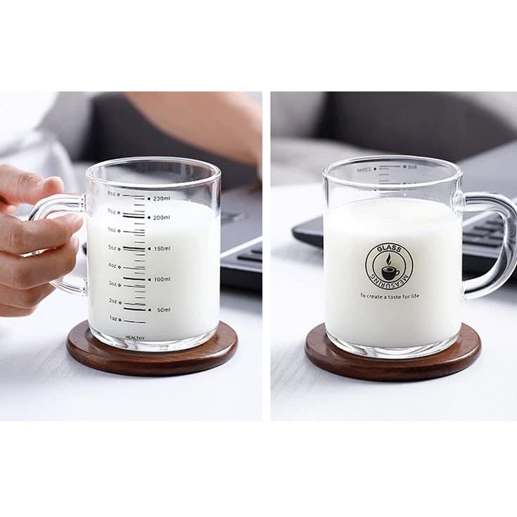 ミルクカップ 計量カップ 耐熱ガラス コーヒー ジュース お茶 ミルク
