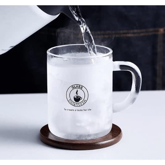 大容量のカップのジュース茶アイス水飲料  ￼￼カップセット 1-4 ピース/セット高ホウケイ酸ガラス水カップ 21.3 オンス再