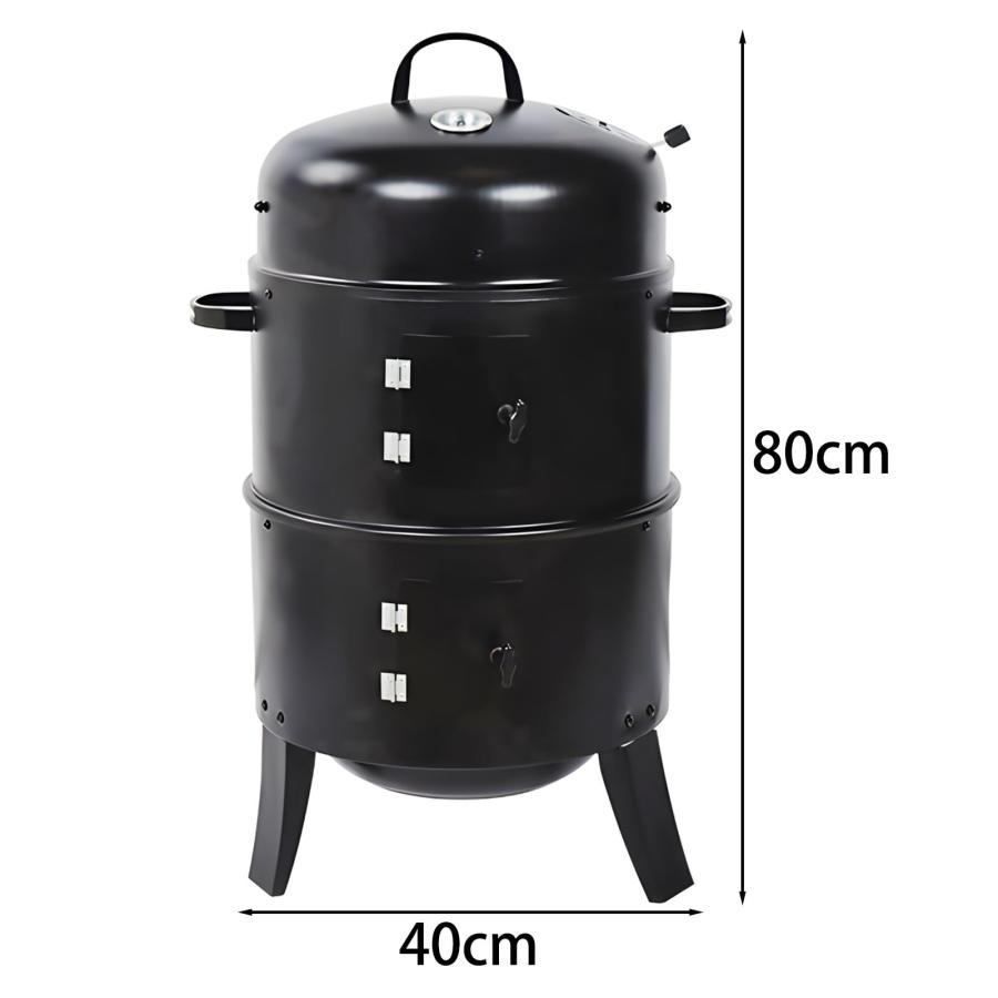 新品未使用！！バーベキューコンロ　燻製　BBQコンロ 燻製器 バーベキューコンロ 薪ストーブ 炭受け皿付き 組立式 焼き 蒸し
