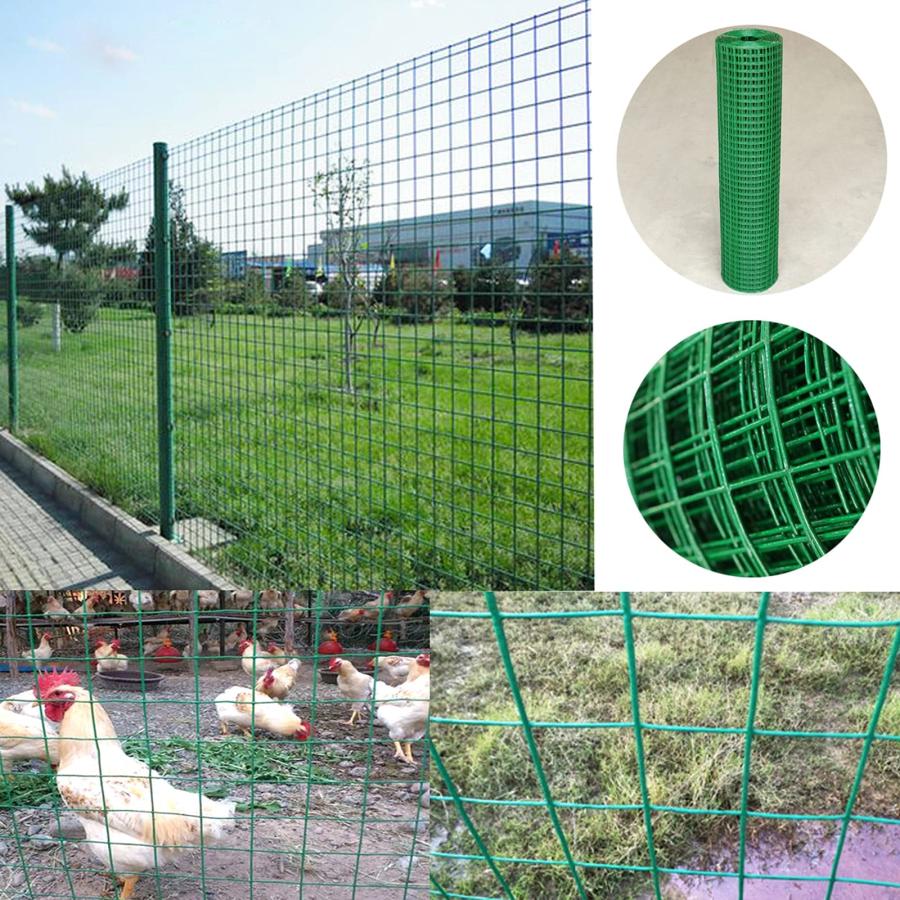 金網フェンス、1.2M x 30M防錆処理+PVC加工6CMメッシュサイズ3MM
