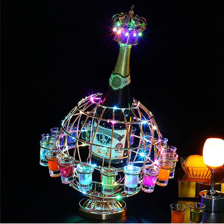 テキーラ地球儀 LED酒グラスワインラック 酒棚 おしゃれ 地球儀の形 12