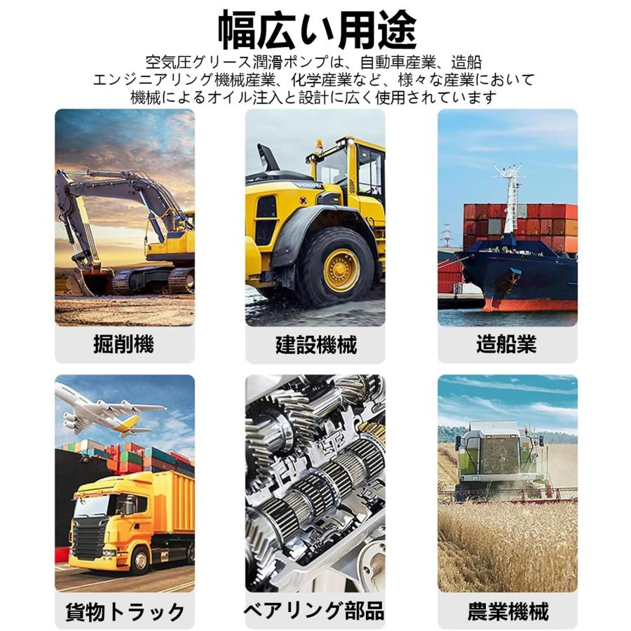 グリスポンプ エアーグリースガン 24-48Mpa 60:1高圧空気作動