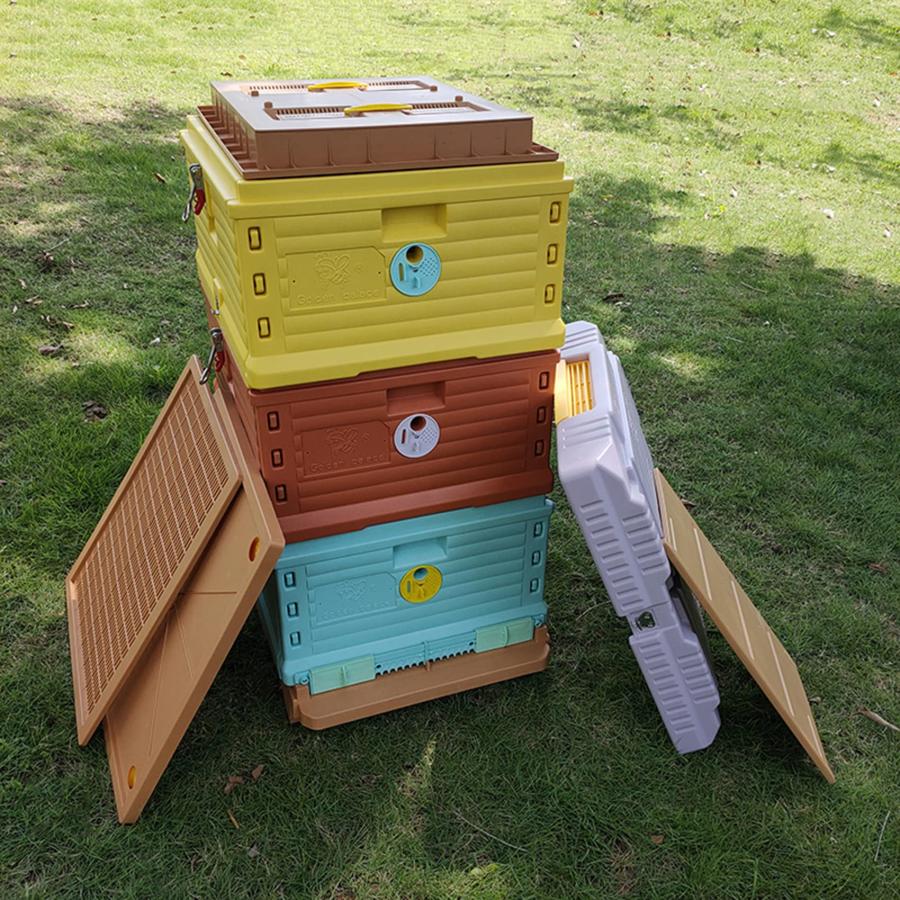 蜜蜂巣箱3段監視扉付 3/5階 蜜蜂巣箱 ミツバチ 巣箱 重箱式 養蜂箱 杉材 蜂ハイブ