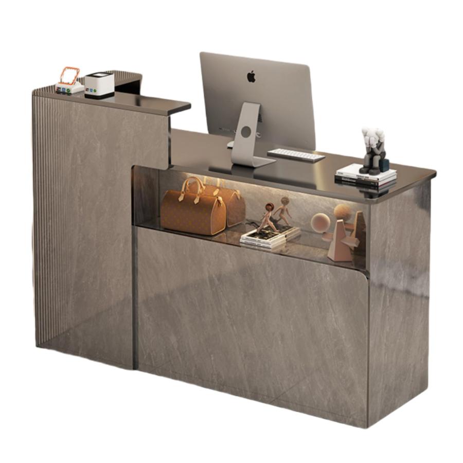 受付カウンター レジカウンター 小型 カウンターテーブル 鍵付き