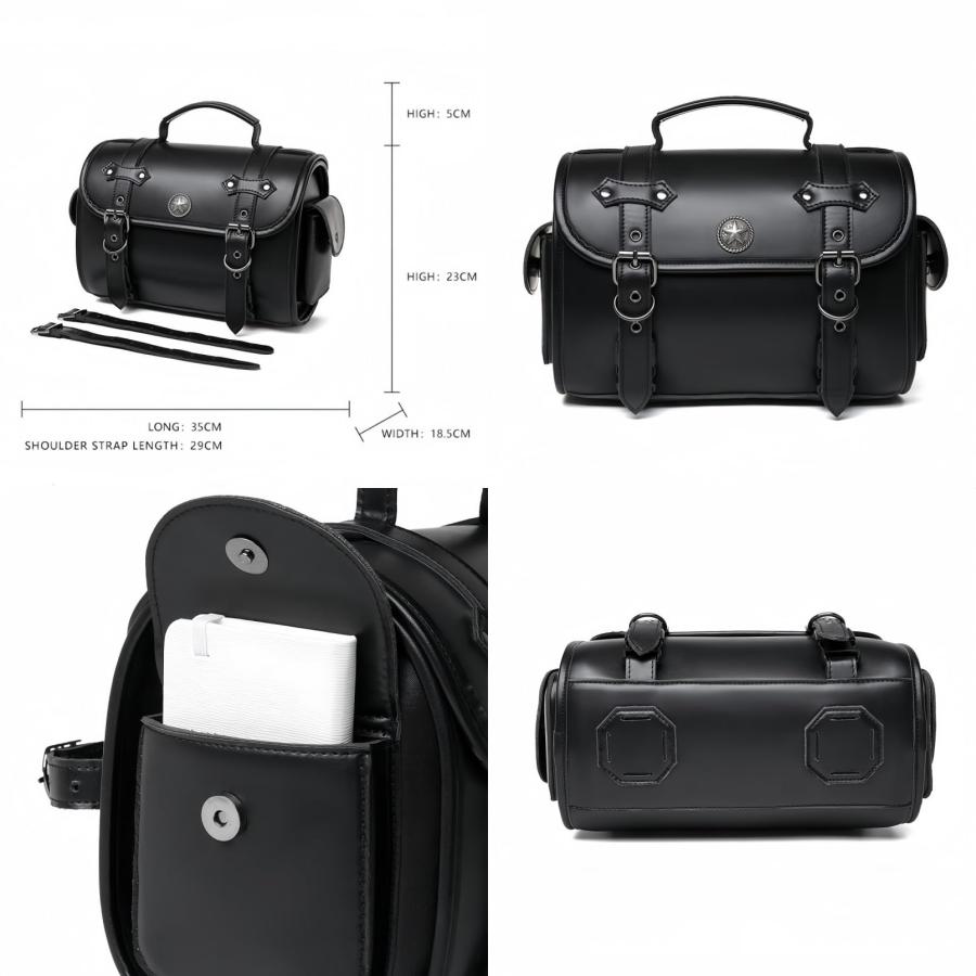 バイクバッグサイド 大容量 ツーリング用 PU 防水サイドバッグ 工具