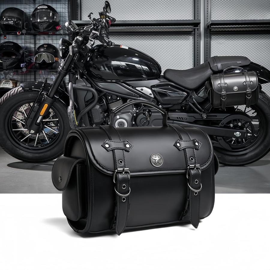バイクバッグサイド 大容量 ツーリング用 PU 防水サイドバッグ 工具