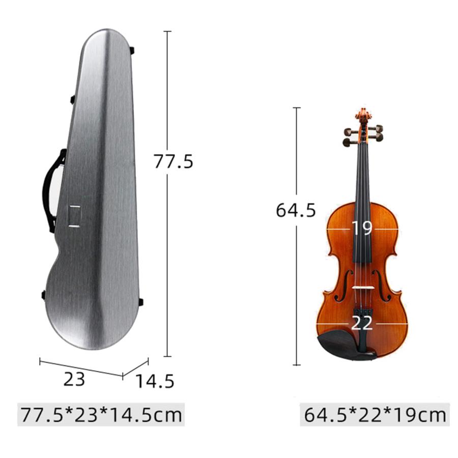 4/4フルサイズバイオリンケース、湿度計内蔵のプロフェッショナル