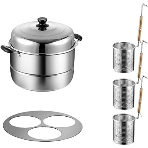 業務用?店舗用 そば鍋 麺料理鍋セット ステンレスザル付 ストック鍋