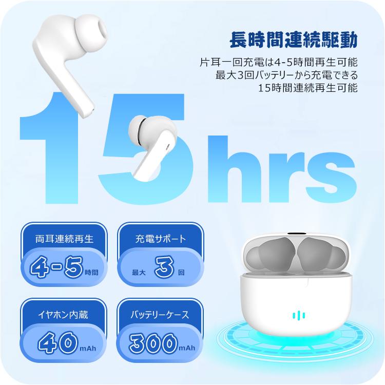 ワイヤレスイヤホン Bluetoothイヤホン Bluetooth5.2