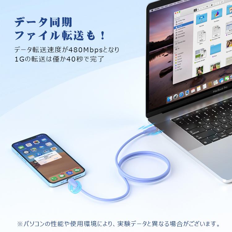 【ケーブルバンド付き】iPhoneケーブル USB Type-C to Lightning ケーブル iPhone 充電 ケーブル 1m 2m タイプC 急速充電 データ転送 PD Power Delivery 対応｜xjazxin｜10