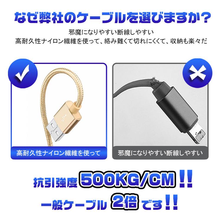 iphone 充電ケーブル 1m 2m 3m 2本セット タイプc ケーブル