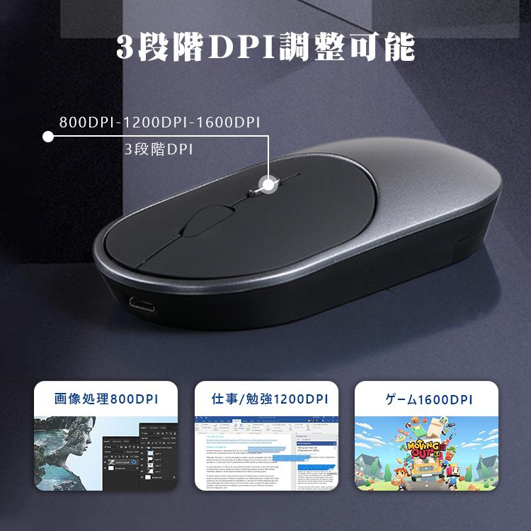 ワイヤレスマウス Bluetooth5.0 マウス 充電式 超薄型 静音 2.4GHz 無線 3DPIモード 無線マウス 高精度 軽量 パソコン PC/iPad/Mac/Windows/Laptopに対応｜xjazxin｜10