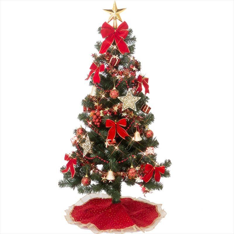 クリスマスツリー 1cm ｌｅｄ オーナメントセット付 飾り付 赤とゴールド セットツリー 北欧 おしゃれ クリスマスツリーの クリスマス屋 通販 Yahoo ショッピング