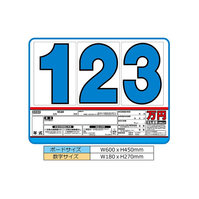プライスボード 1枚セット 数字10枚(0〜9各1枚)付 スチール製 ボード 