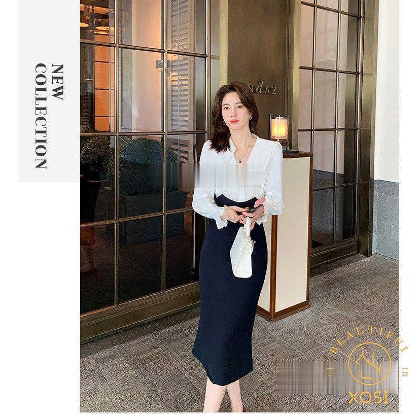 い出のひと時に とびきりのおしゃれを レディース セットアップ 40代 新作 着痩せ オフィス ビジネス 韓国風 オシャレセット 白vネック 長袖ブラウス タイトスカート セットアップ通勤 春夏 セットアップ サイズ L Www Sustentec Com Br