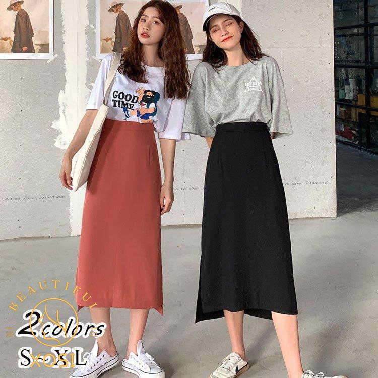 レディース ハイウエスト デニム 夏コーデ スカート 赤 ヴィンテージ風 韓国