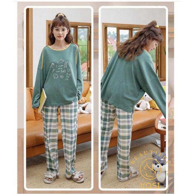 パジャマ レディース ルームウェア 秋冬 綿 セットアップ 長袖 大きいサイズ 可愛い 長ズボン ロングパンツ 韓国風 寝巻き 部屋着 寝間着 カジュアル ゆったり 国内発送